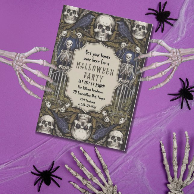 Invitation Vintage Gothique Halloween (Gothic Halloween Invitation)