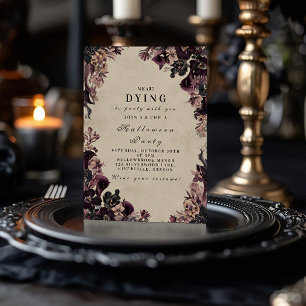 Invitation Vintage Gothique Purple Floral Party