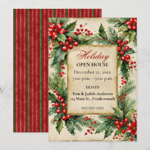 Invitation vintage Greens Holiday Open House