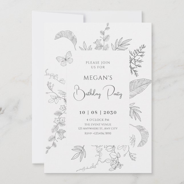 Invitation Vintage gris (Devant)