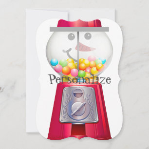 Invitation Vintage Gumball machine boule de neige
