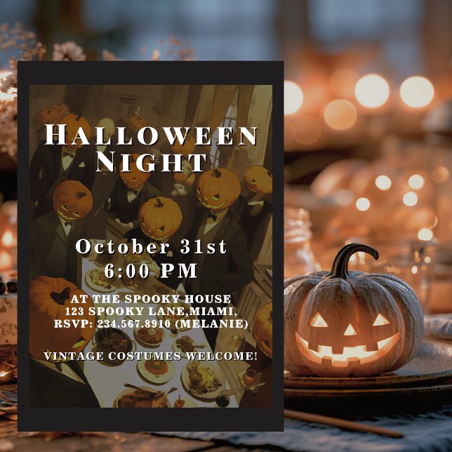 Invitation Vintage Halloween Night Spooky Party (Créateur téléchargé)