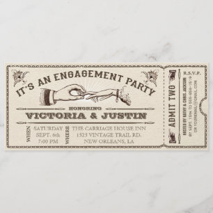Invitation vintage III de billet de partie de
