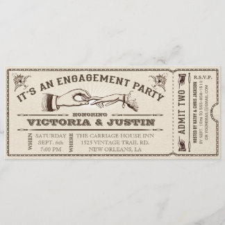 Invitation vintage III de billet de partie de