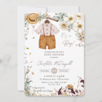 Vintage ivoire Floral verdure Baby shower garçon