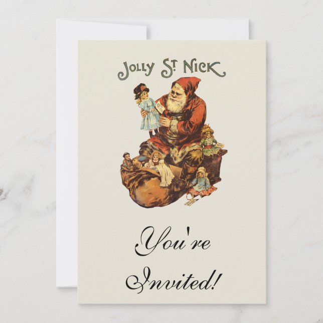 Invitation Vintage Jolly St. Nick (Devant)