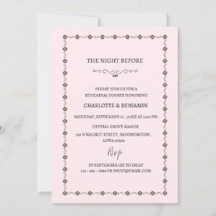 Invitation Vintage La Nuit Avant Le Dîner De Répétition Maria