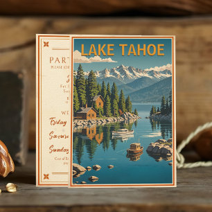 Invitation Vintage Lake Tahoe Bachelorette Week-end Rustique