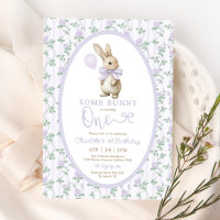 Vintage Lapin Rose Violet Lapin 1er Anniversaire F