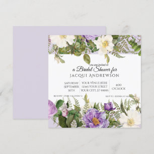 Invitation Vintage Lavender Ivory Roses Fête des mariées flor