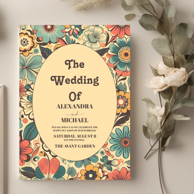 Invitation Vintage les années 70 Mariage (Créateur téléchargé)