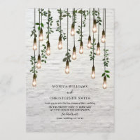 Vintage Lightbulbes White Brick Botanical Virtual