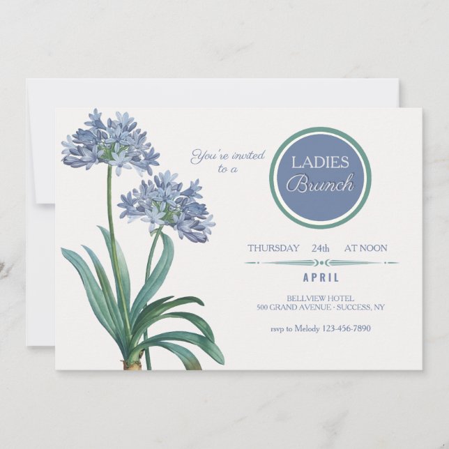 Invitation Vintage Lily Brunch (Devant)