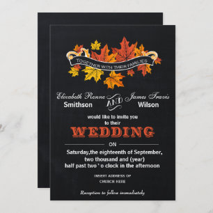 invitation vintage Mariage de automne de tableau d
