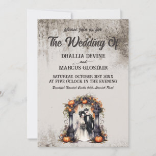 Invitation Vintage Mariage Halloween