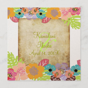 Invitation Vintage mariage tropical Ajouter votre arrière - p