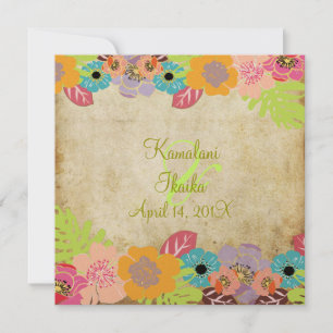 Invitation Vintage mariage tropical Ajouter votre arrière - p