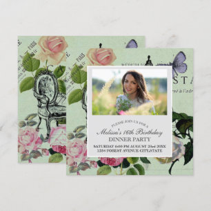 Invitation Vintage Monnaie French Rose Paris