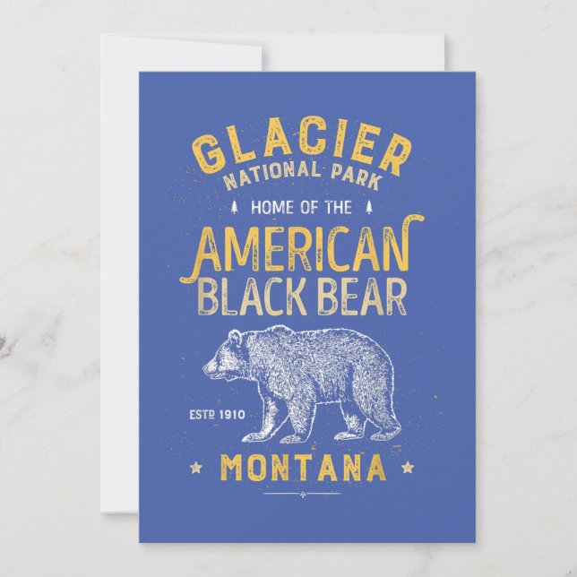 Invitation Vintage Montana Bear (Devant)