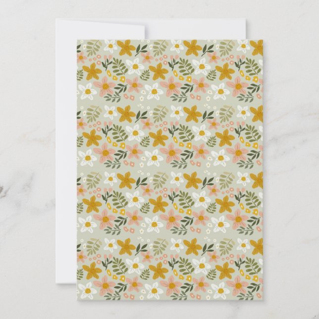 Invitation Vintage Muted Floral Botanical Seamless Pattern (Devant)