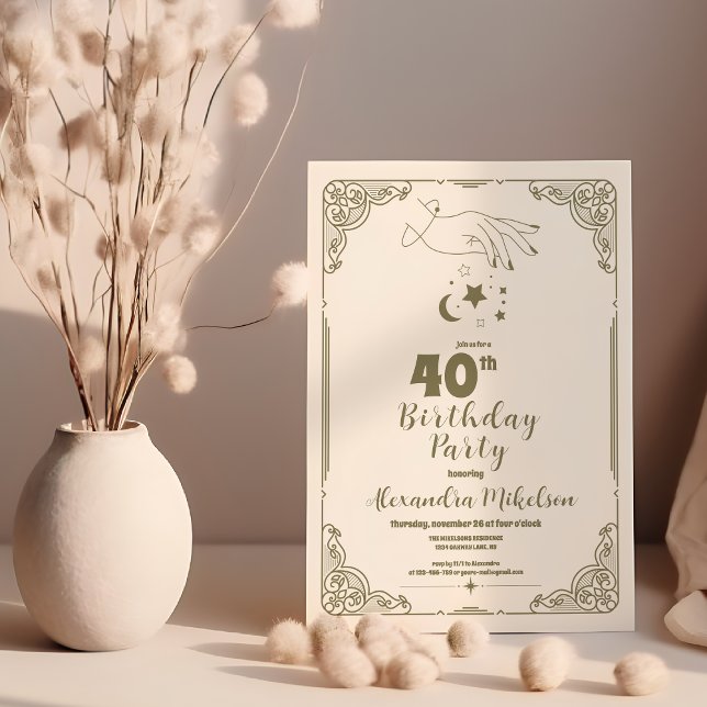 Invitation vintage mystique 40e anniversaire (Créateur téléchargé)