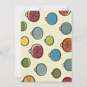 Invitation Vintage Noël Atomique époque colorée Ornements