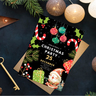 Invitation Vintage Noël Invitation, Soirée de Noël