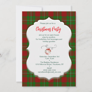 Invitation Vintage Noël MacGregor Tartan Plaid