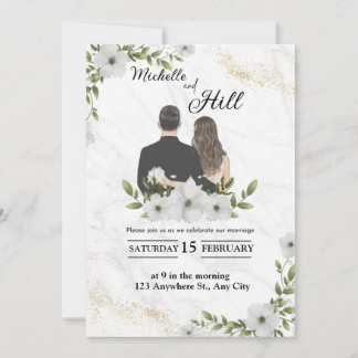 Invitation vintage noir moderne et tendance