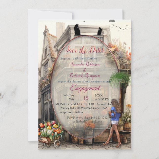 Invitation Vintage Old Amsterdam Art (Devant)