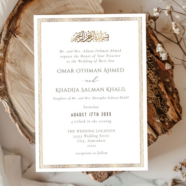 Invitation Vintage Ornament Gold Islamic Muslim Wedding (Créateur téléchargé)