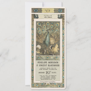 Invitation Vintage Peacock Farm - Mariage