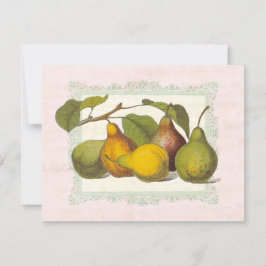 Invitation Vintage Pears Automne Récolte Dîner de fête