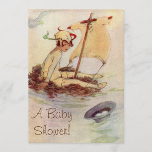 Invitation vintage Peter Pan Baby shower