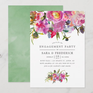 Invitation Vintage Pink Peonies Watercolor