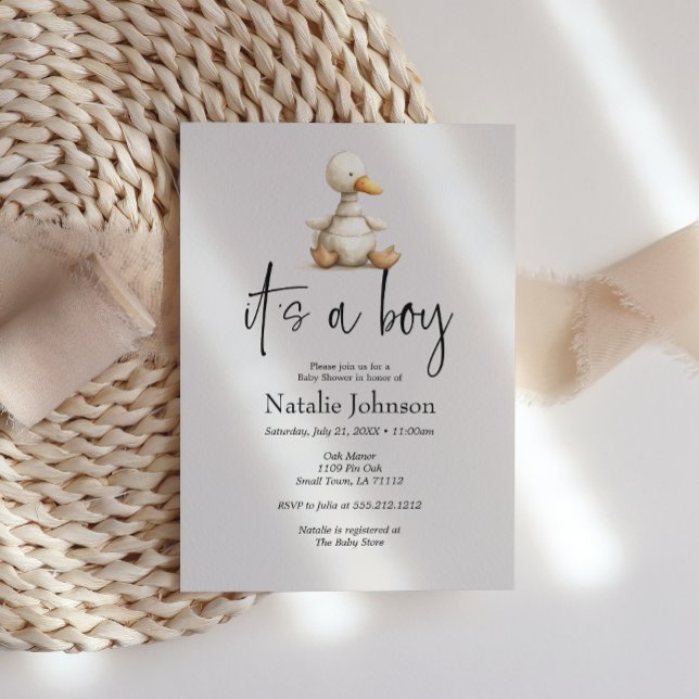 Invitation Vintage Plush Nursery Animaux Baby shower garçon (Créateur téléchargé)