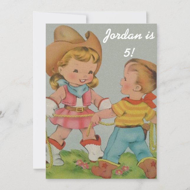 Invitation vintage pour enfants (Devant)