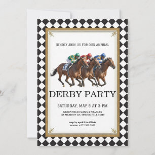 Invitation vintage pour la fête du Derby de course