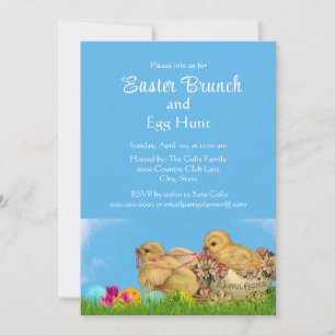 Invitation vintage pour un brunch familial de Pâqu