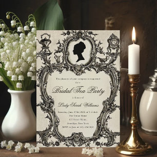 Invitation Vintage Regency Rococo Fête des mariées Tea Party