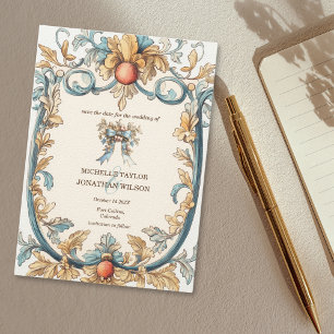 Invitation Vintage Retro Art Nouveau Botanique Enregistrer la