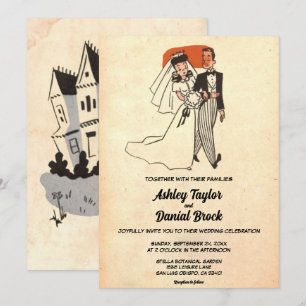 Invitation Vintage Retro classique vieux romantique Rustique 