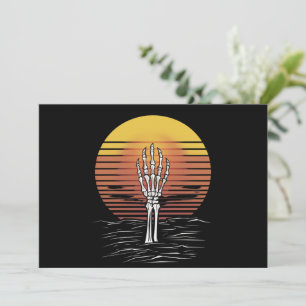 Invitation Vintage Rétro Coucher de soleil Halloween Zombie M