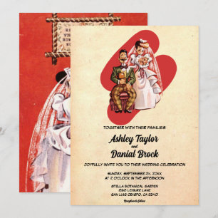 Invitation Vintage Retro Mariée Et Groom les années 50 Classi