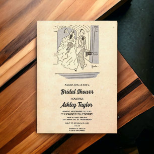 Invitation Vintage Retro Mariée Salle Fête des mariées romant