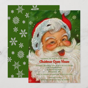 Invitation vintage rétro Noël Père Noël