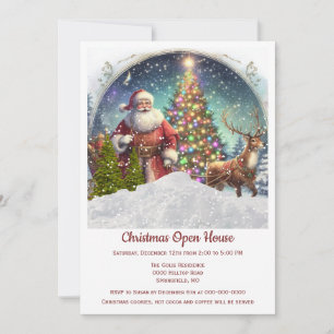 Invitation vintage rétro Père Noël Noël