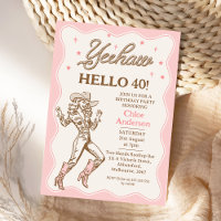 Vintage Retro Rose Yeehaw Cowgirl 40e anniversaire