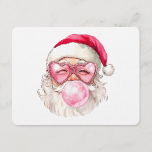 Invitation Vintage Retro Santa Noël Bubble Gum Lunettes de so
