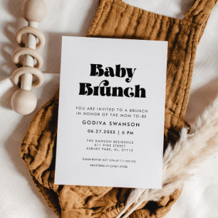 Invitation Vintage Retro Script Baby Brunch